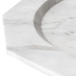 Viadurini Decor Geschirr Teller-Großer Speiseteller aus satiniertem Arabescato-Marmor im italienischen Design - Rhodium