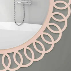 Viadurini Decor Wandspiegel-Großer Wandspiegel aus dekorativem und modernem Design in Pink Wood - Crown