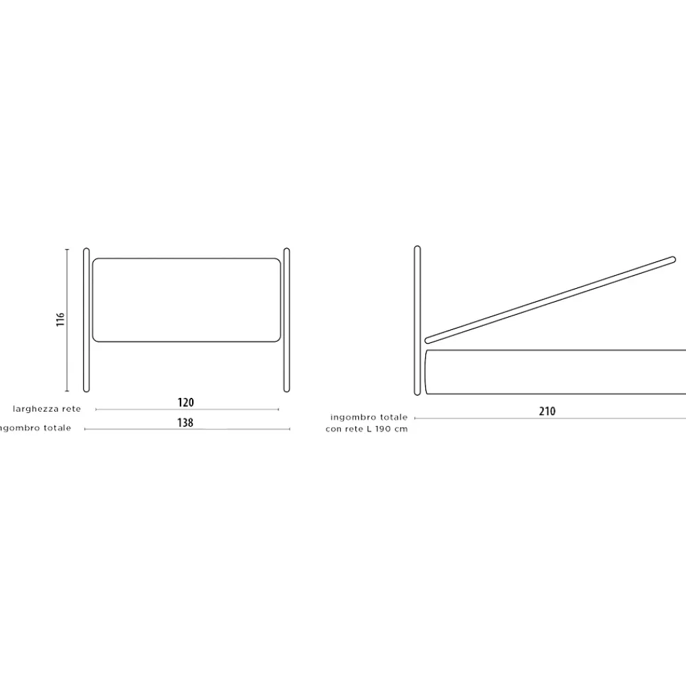 Viadurini Night Design Polsterbetten 120X190-Großes Bett mit gepolstertem Kopfteil und gepolsterten Füßen, hergestellt in Italien – Aaron