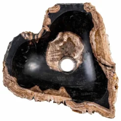 Viadurini Bathroom Holzwaschbecken-Hadnmade Aufsatzwaschtisch aus fossilem Holz, Neirone