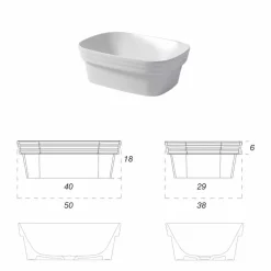 Viadurini Bathroom Keramikwaschbecken-Halb versenktes Design-Waschbecken aus weißem oder farbigem Keramik-Trabia