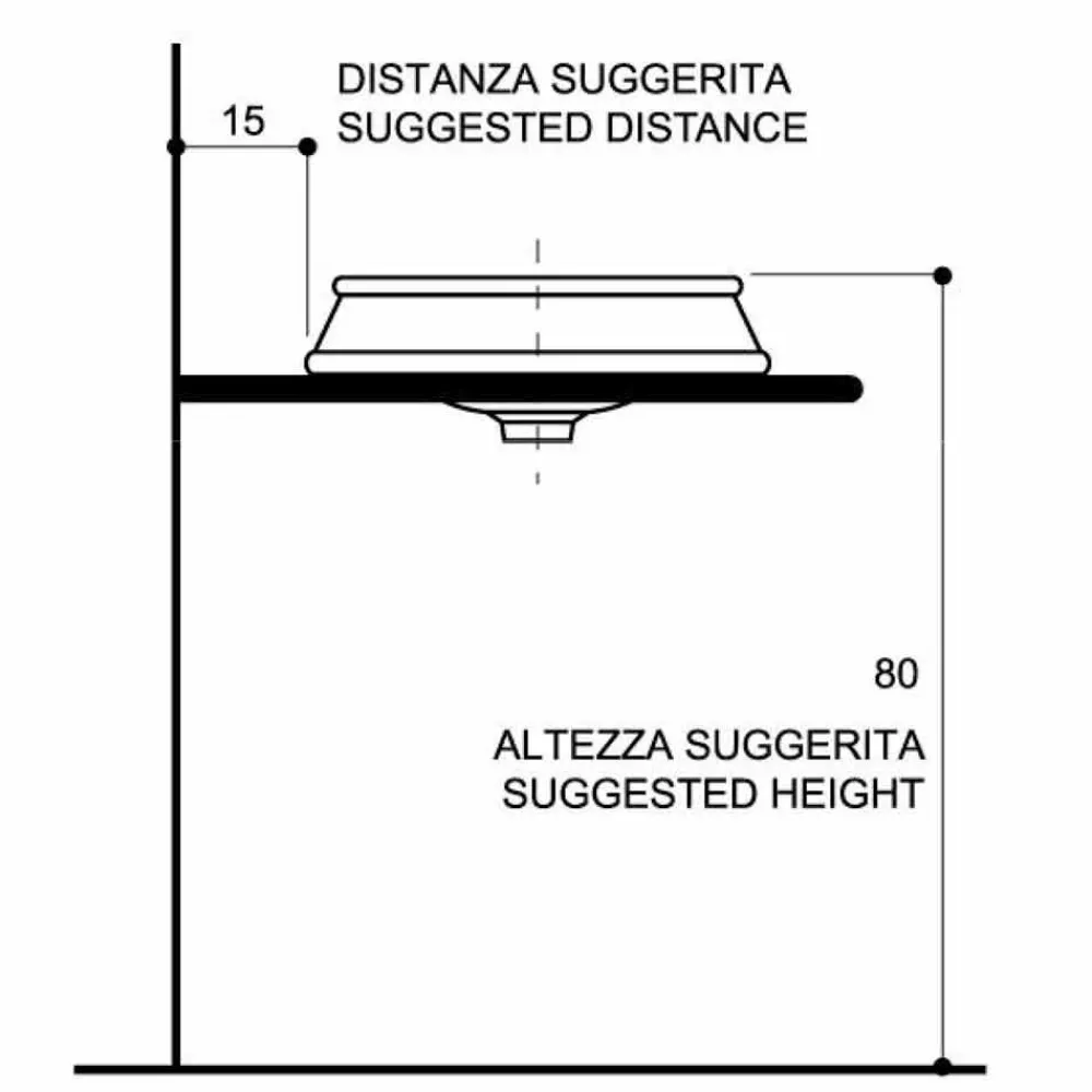Viadurini Bathroom Waschbecken Aus Fire Clay-Halbeinbauwaschbecken aus fire clay und 24k Gold handgemacht in Italien, Manilo