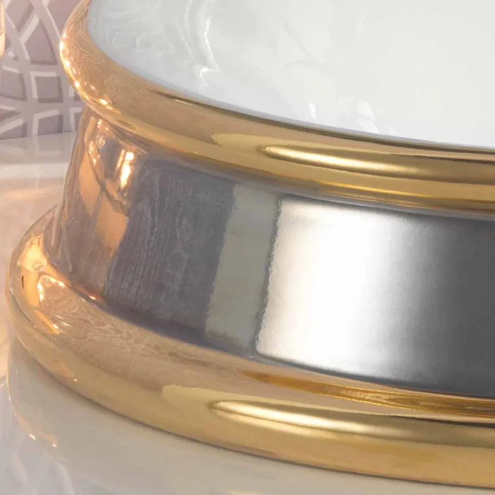 Viadurini Bathroom Waschbecken Aus Fire Clay-Halbeinbauwaschbecken Design aus Fire Clay made in Italy, Manilo