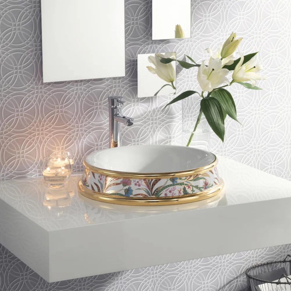 Viadurini Bathroom Waschbecken Aus Fire Clay-Halbeinbauwaschbecken in verschiedenen Ausführungen aus Schamott, hergestellt in Italien – Erasmo