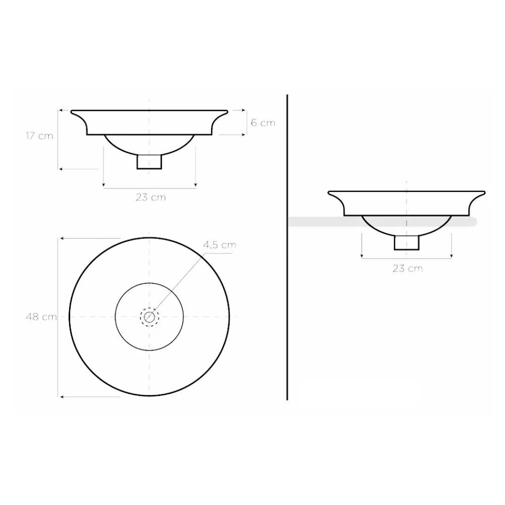 Viadurini Bathroom Waschbecken Aus Fire Clay-Halbeinbauwaschbecken mit Kobaltblau- und Gold- oder Golddekorationen, hergestellt in Italien – Capatosta