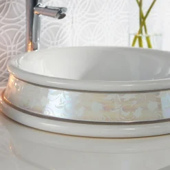 Viadurini Bathroom Waschbecken Aus Fire Clay-Halbeingelassenes Badezimmerwaschbecken aus Schamott, hergestellt in Italien – Erasmo