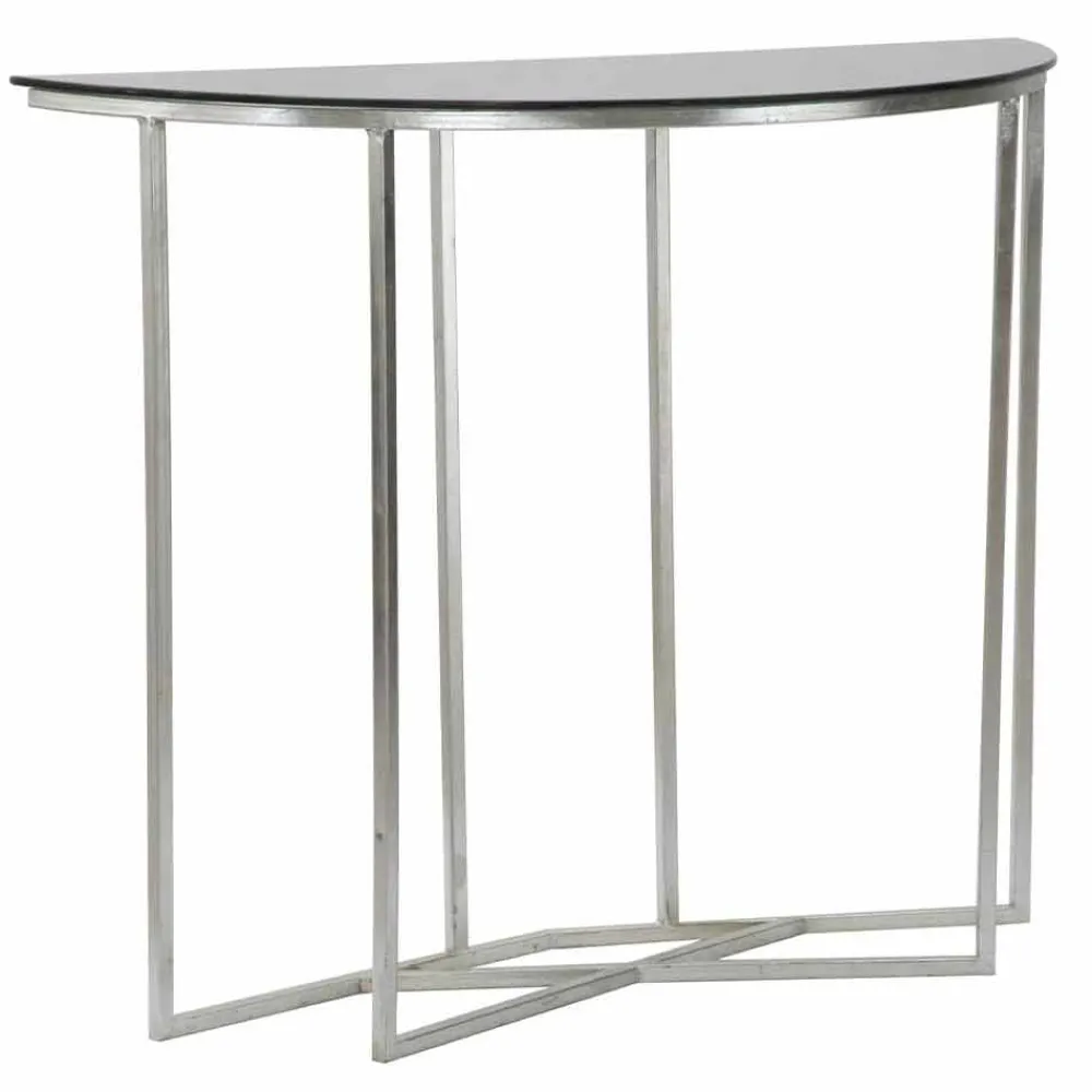 Viadurini Living Konsolentisch Flur-Halbkreisförmige Wohnzimmerkonsole im modernen Stil aus Eisen und Glas - Augusta