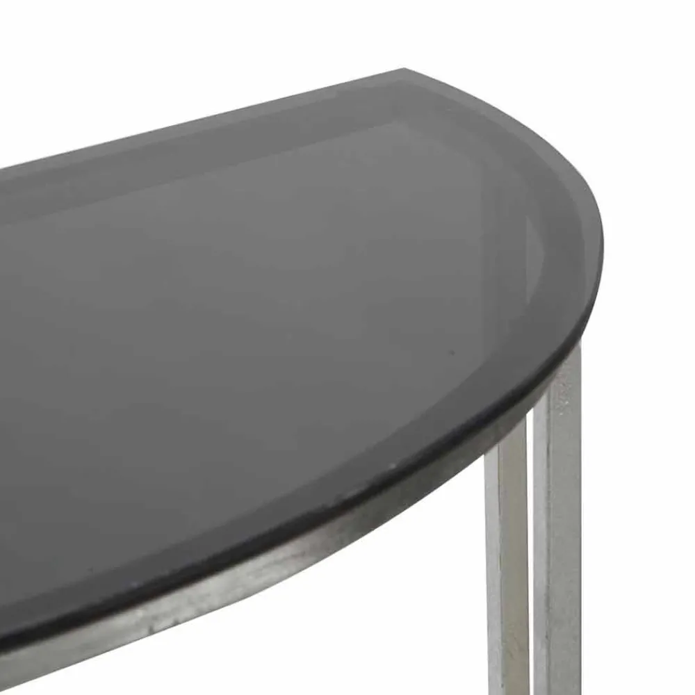 Viadurini Living Konsolentisch Flur-Halbkreisförmige Wohnzimmerkonsole im modernen Stil aus Eisen und Glas - Augusta