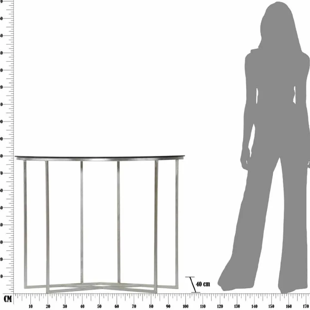 Viadurini Living Konsolentisch Flur-Halbkreisförmige Wohnzimmerkonsole im modernen Stil aus Eisen und Glas - Augusta