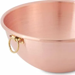 Viadurini Kitchen Kochgeschirr-Halbkugelförmige Bastardella aus massivem Kupfer mit Ring 36 cm - Giampiero