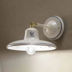 Ferroluce Vintage Wandleuchten-Handbemalte Vintage Wandlampe aus Keramik - Como