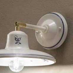 Ferroluce Vintage Wandleuchten-Handbemalte Vintage Wandlampe aus Keramik - Como