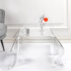 Viadurini Living Moderne Couchtische-Handbespannter Couchtisch aus Plexiglas, hergestellt in Italien – Pippo