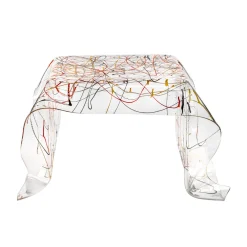 Viadurini Living Moderne Couchtische-Handbespannter Couchtisch aus Plexiglas, hergestellt in Italien – Pippo