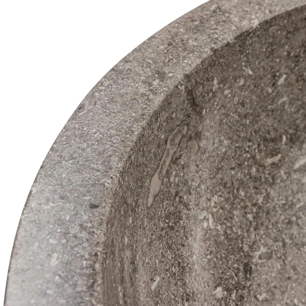 Viadurini Bathroom Steinwaschbecken-Handgearbeitete kreisförmige Waschtischplatte aus Marmor, Bucine