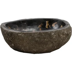 Viadurini Bathroom Steinwaschbecken-Handgearbeitete Waschtischplatte im Flussstein, Palizzi