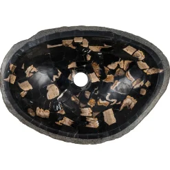 Viadurini Bathroom Steinwaschbecken-Handgearbeitete Waschtischplatte im Flussstein, Palizzi