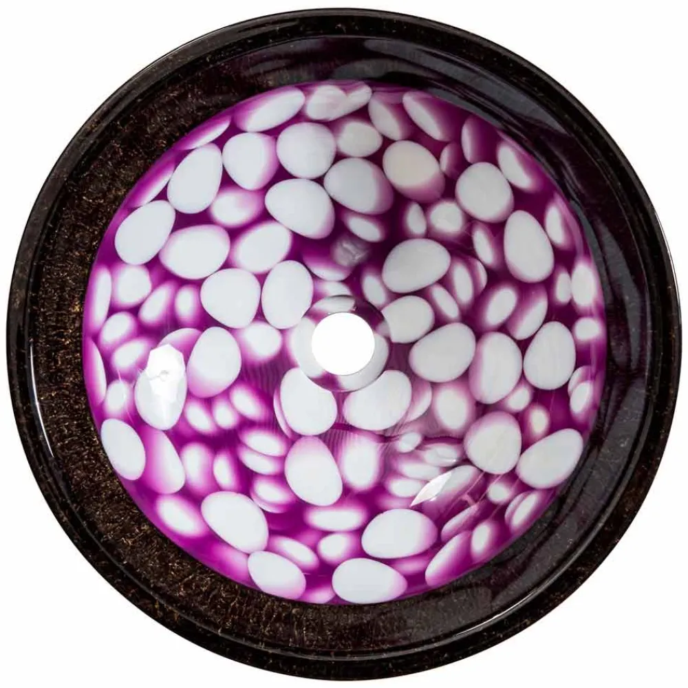 Viadurini Bathroom Harzwaschbecken-Handgearbeitetes Aufsatzwaschbecken aus Kunstharz, Buggiano