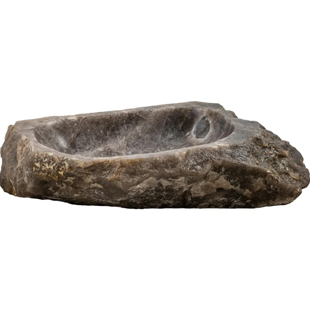 Viadurini Bathroom Steinwaschbecken-Handgearbeitetes Aufsatzwaschbecken aus Rauchquarz, Vigasio