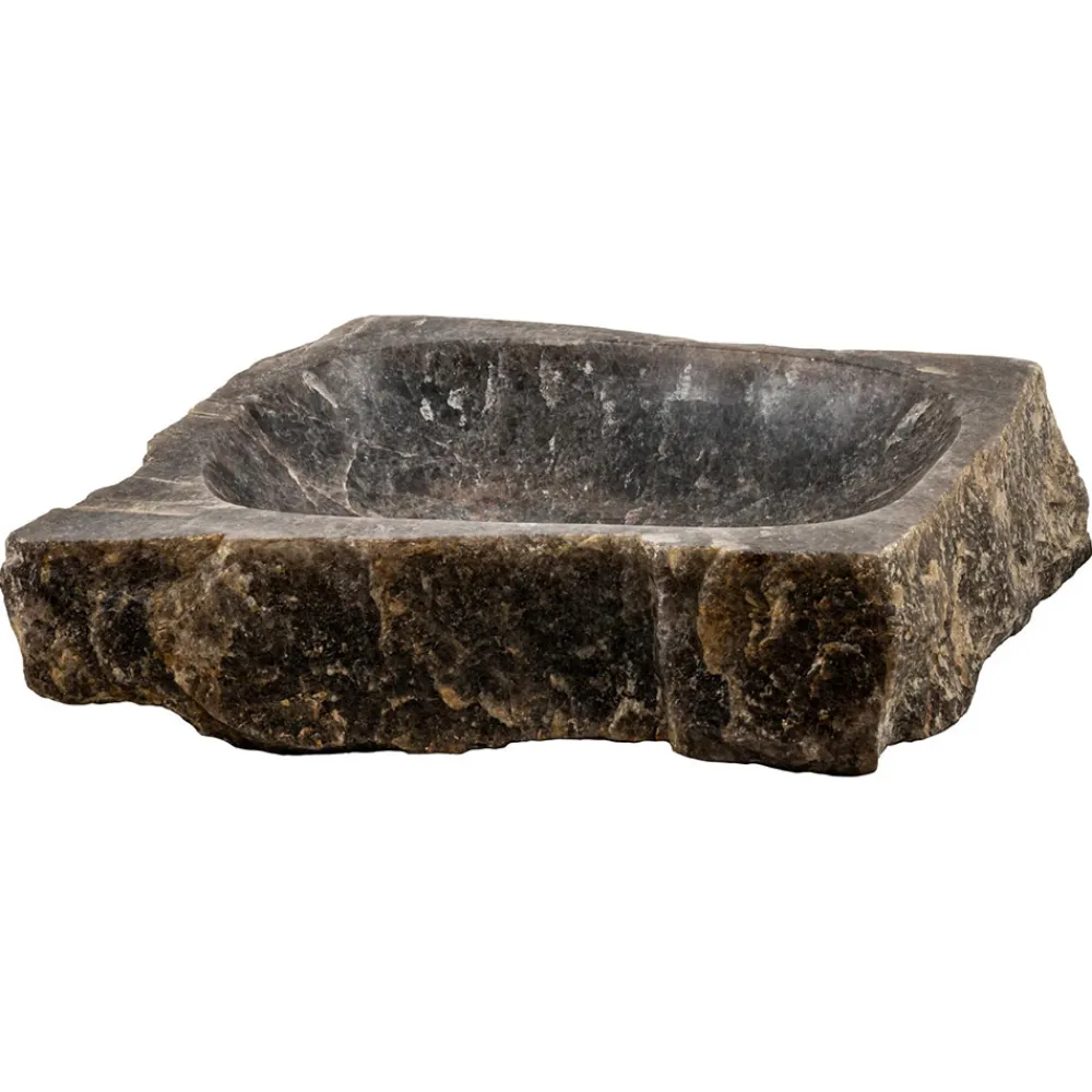 Viadurini Bathroom Steinwaschbecken-Handgearbeitetes Aufsatzwaschbecken aus Rauchquarz, Vigasio