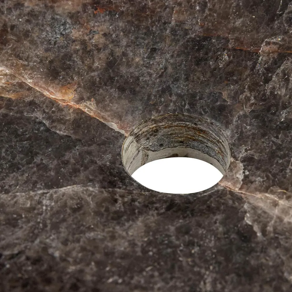 Viadurini Bathroom Steinwaschbecken-Handgearbeitetes Aufsatzwaschbecken aus Rauchquarz, Vigasio