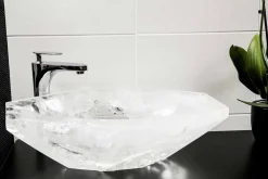 Viadurini Bathroom Steinwaschbecken-Handgearbeitetes Aufsatzwaschbecken aus Bergkristall - Falvaterra