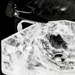 Viadurini Bathroom Steinwaschbecken-Handgearbeitetes Aufsatzwaschbecken aus Bergkristall - Falvaterra