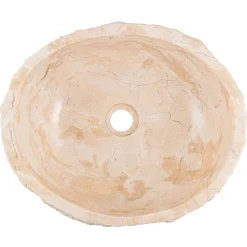 Viadurini Bathroom Steinwaschbecken-Handgearbeitetes Crtop-Waschbecken aus hn aus erodiertem Marmor, Busseto