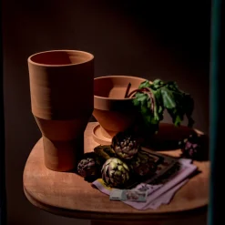 Viadurini in the Garden Deko Vasen-Handgefertigte Blumenvase mit Terrakotta-Untertasse Made in Italy - Pita