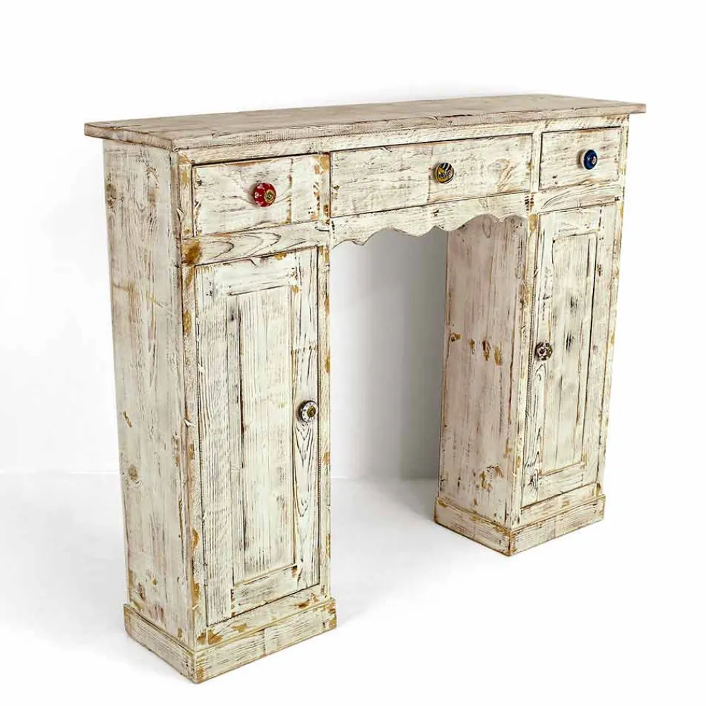 Viadurini Living Konsolentisch Flur-Handgefertigte Consolle aus massivem Tannenholz Made in Italy - Carminia