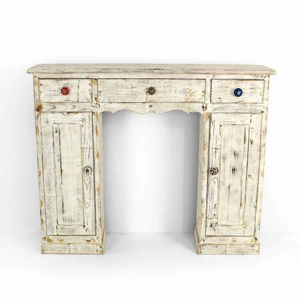 Viadurini Living Konsolentisch Flur-Handgefertigte Consolle aus massivem Tannenholz Made in Italy - Carminia