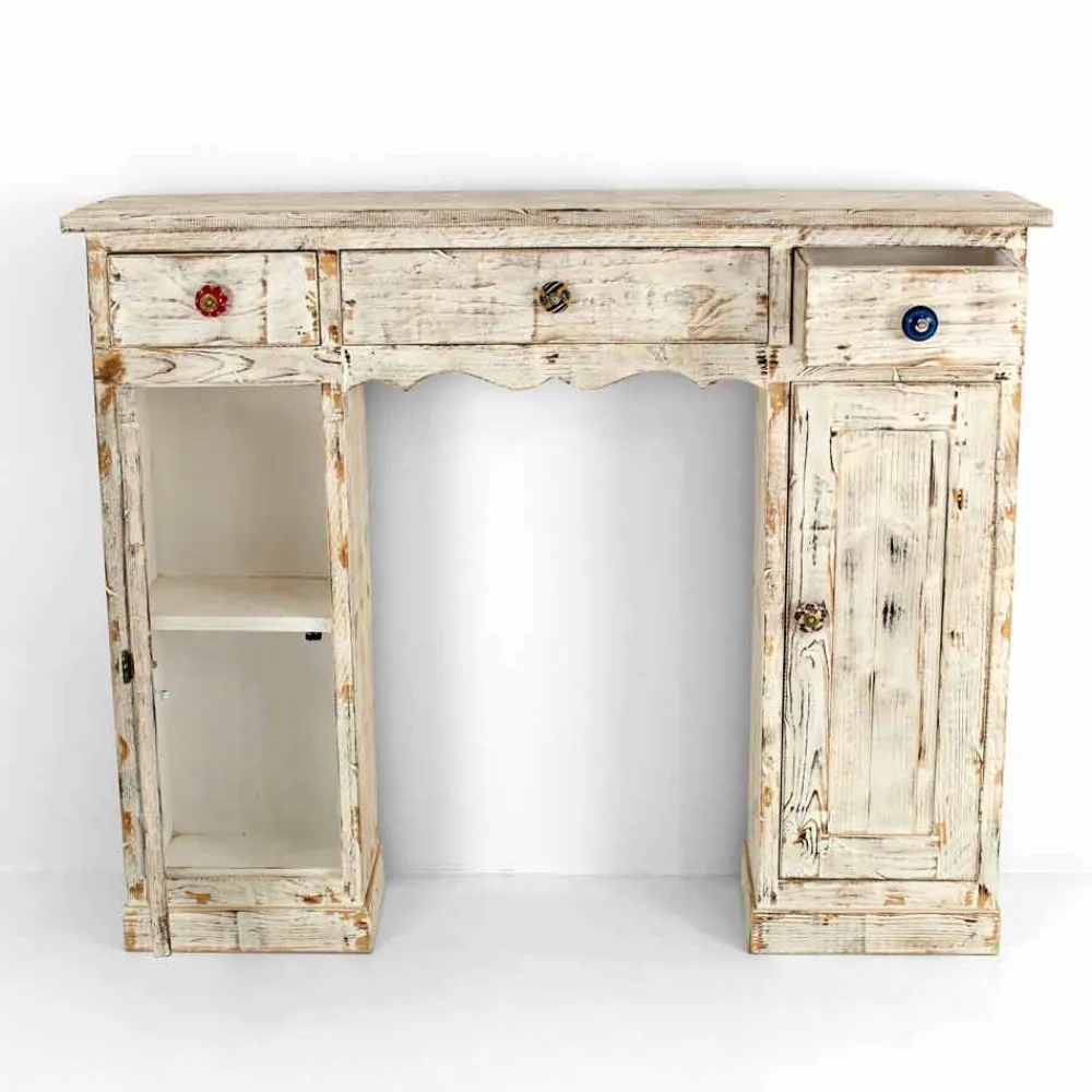 Viadurini Living Konsolentisch Flur-Handgefertigte Consolle aus massivem Tannenholz Made in Italy - Carminia