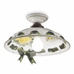 Ferroluce Vintage Deckenleuchten-Handgefertigte Deckenlampe aus Metall und Keramik mit Passanastri - Neapel