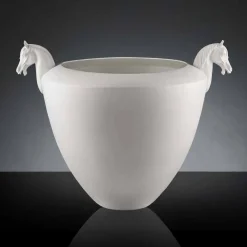 Viadurini Living Deko Vasen-Handgefertigte dekorative Vase aus weißer Keramik oder 24k Gold Made in Italy - Jakcy