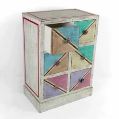 Viadurini Living Kommoden-Handgefertigte hölzerne Kommode mit farbigen Schubladen Made in Italy - Brighella