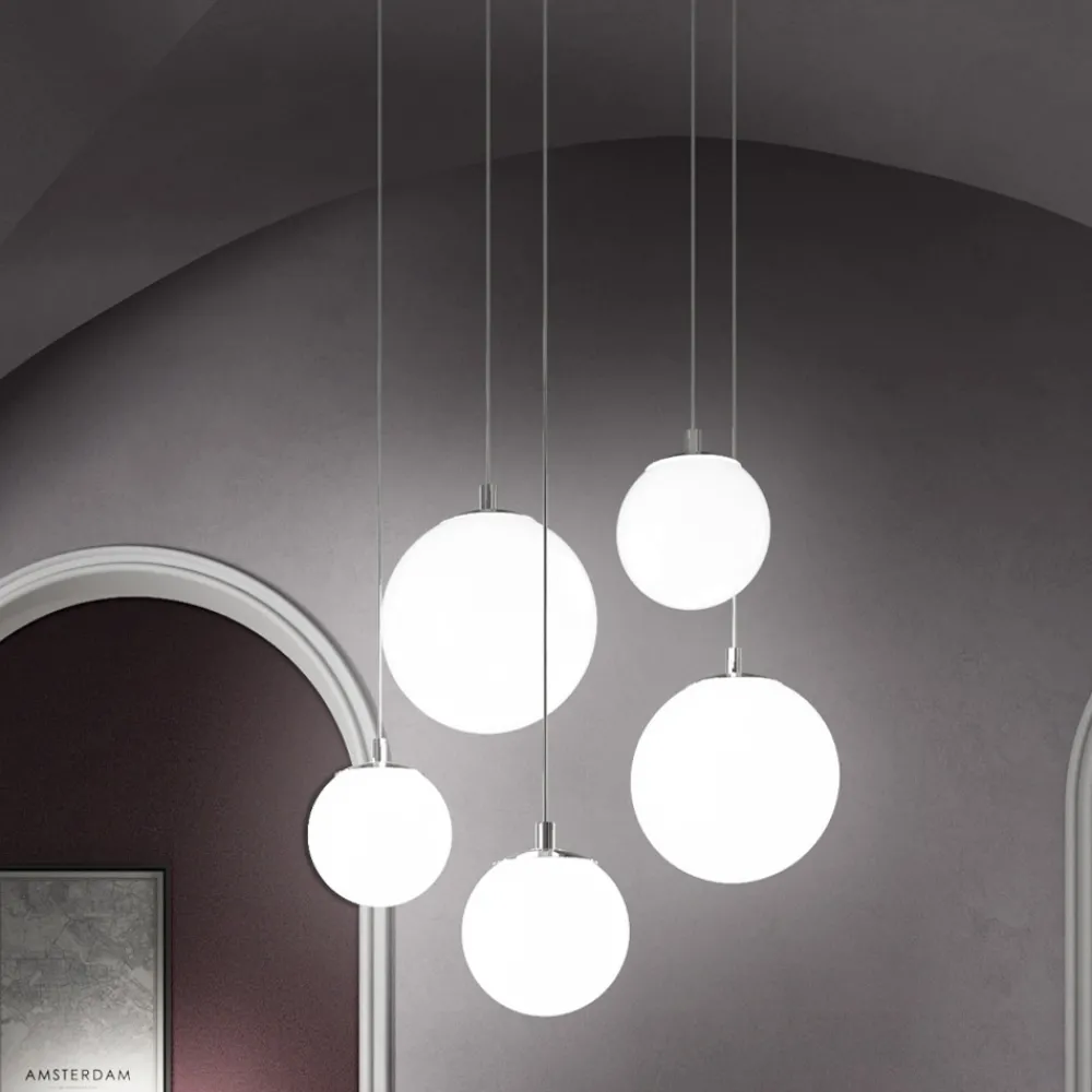 Viadurini Vetro di Venezia Murano Lampen|Moderne Pendelleuchten-Handgefertigte Hängelampe aus mundgeblasenem weißem Venedig-Glas - Schnee