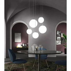 Viadurini Vetro di Venezia Murano Lampen|Moderne Pendelleuchten-Handgefertigte Hängelampe aus mundgeblasenem weißem Venedig-Glas - Schnee