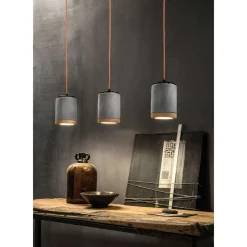 Ferroluce Pendelleuchte Industrial-Handgefertigte Hängelampe im nordischen Stil aus Holz und Keramik - Nateca