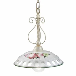 Ferroluce Pendelleuchten Vintage-Handgefertigte Keramik-Pendelleuchte mit Passanastri - Neapel