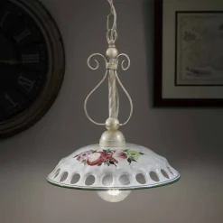 Ferroluce Pendelleuchten Vintage-Handgefertigte Keramik-Pendelleuchte mit Passanastri - Neapel