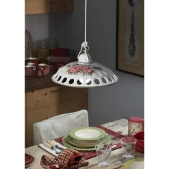 Ferroluce Pendelleuchten Vintage-Handgefertigte Keramik-Pendelleuchte mit Passanastri - Neapel