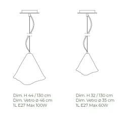 Viadurini Vetro di Venezia Murano Lampen|Moderne Pendelleuchten-Handgefertigte Pendelleuchte aus geblasenem venezianischem Glas 35 46 cm - Mary