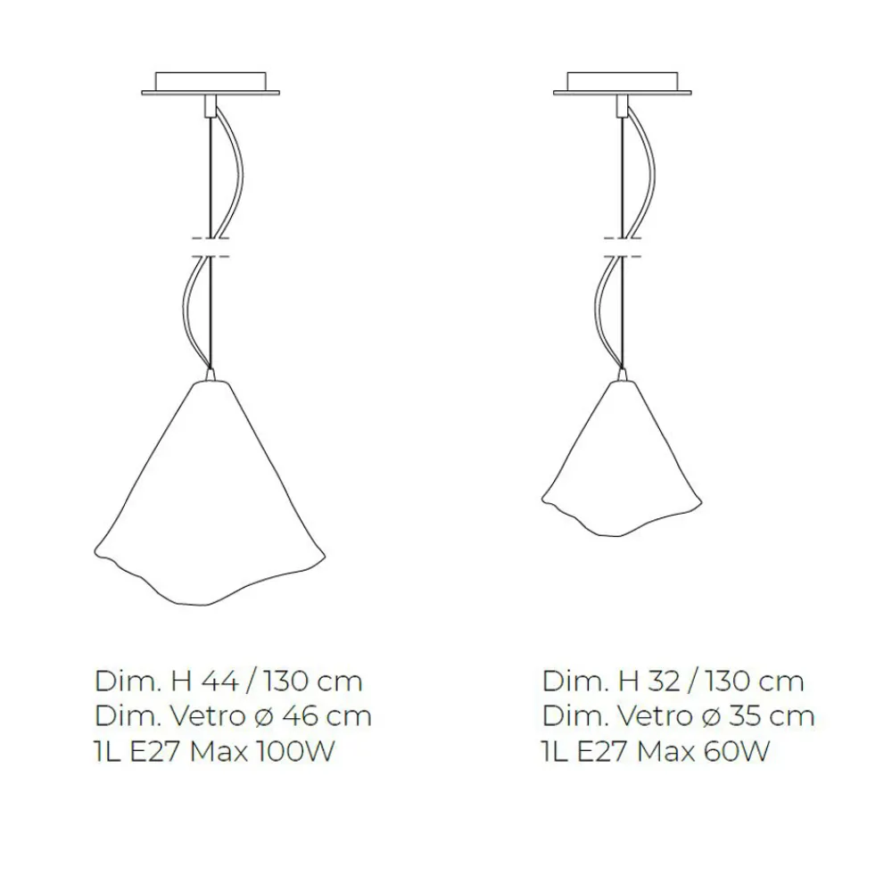 Viadurini Vetro di Venezia Murano Lampen|Moderne Pendelleuchten-Handgefertigte Pendelleuchte aus geblasenem venezianischem Glas 35 46 cm - Mary