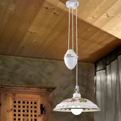 Ferroluce Pendelleuchten Vintage-Handgefertigte Ups and Down Hängelampe aus Keramik mit Passanastri - Neapel