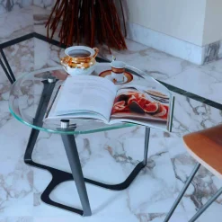 Viadurini Living Moderne Couchtische-Handgefertigter Couchtisch aus Glas und Stahl Made in Italy - Marbello