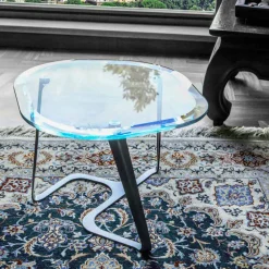 Viadurini Living Moderne Couchtische-Handgefertigter Couchtisch aus Glas und Stahl Made in Italy - Marbello
