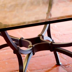 Viadurini in the Garden Gartentische Fest-Handgefertigter Esstisch mit Glasplatte Made in Italy - Principe