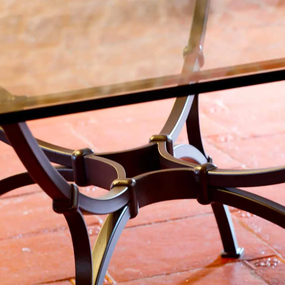 Viadurini in the Garden Gartentische Fest-Handgefertigter Esstisch mit Glasplatte Made in Italy - Principe