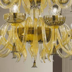 Viadurini Lighting Klassische Kronleuchter-Handgefertigter 18-flammiger Kronleuchter aus Venedig-Glas, Made in Italy - Regina