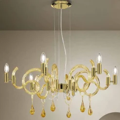 Viadurini Lighting Klassische Kronleuchter-Handgefertigter 6-flammiger Venedig Glas Kronleuchter Made in Italy - Bernadette